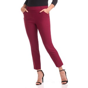 Rekucci Women’s EcoCosy Comfort Straight Leg Chino Pants with Pockets – Sustainable Soft Stretch Workwear - 1 of 4
