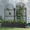 Lirago 6 ft. H x 3 ft. W Metal Planter Box privacy screen Garden Bed with Trellis and Wheels - Black - 3 of 4