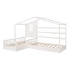 YOOCOZZ Twin Size Wood House Bed with Fence and Back Decorative panels, Combination of Two Beds - 2 of 4