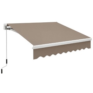 Outsunny Manual Retractable Awning Sun Shade Shelter for Patio Deck Yard with UV Protection and Easy Crank Opening - 1 of 4
