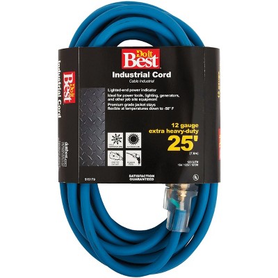 Do it Best  25 Ft. 12/3 Industrial Outdoor Extension Cord RL-JTW123-25X-BL