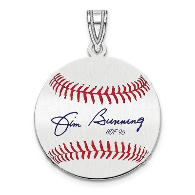 Black Bow Jewelry Sterling Silver Jim Bunning Signature SM Enamel Baseball Pendant