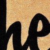 HomeRoots 24" X 36" Natural And Black Bold Hello Outdoor Coir Door Mat - 4 of 4