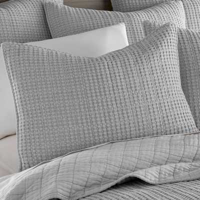 Gray King Reversible Microfiber Quilt and Sham Set