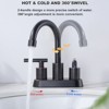WOWOW 4 in. Centerset Double Handle High Arc Bathroom Faucet with Drain Kit Included - 4 of 4