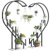 Erommy 5 Tier Plant Stand Indoor, Heart-Shape Plant Shelf with Hanging Hook, Multiple Planter Display for Home Decor, Living Room, Balcony - 3 of 3