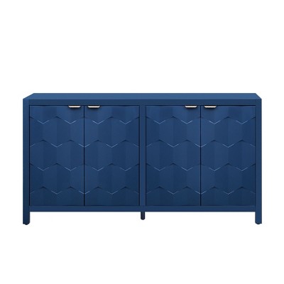 NicBex Elegant Buffet Sideboard Cabinet with Honeycomb Patterned Doors Kitchen Storage Cabinet with Metal Handles