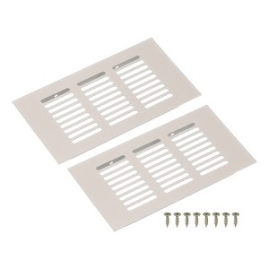 Unique Bargains Aluminum Alloy Cabinet Wardrobe Shoe Closet Rectangle Louvered Ventilation Grilles 2 Pcs - 1 of 4