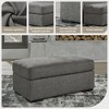 Signature Design by Ashley Gardiner Contemporary Firmly Cushioned Polyester Upholstery Ottoman with Exposed Faux Wood Finish Feet, Dark Gray - 4 of 4