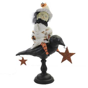 Dee Foust-Harvey 14.75 In Kallie's Crow Halloween Witch Figurines