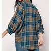 Women's Soft Touch Balloon Sleeve Check Shirt - APRICOT - 3 of 4