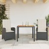 vidaXL 3 Piece Patio Dining Set - Black Poly Rattan, Reclining Chairs with Cushions, Adjustable Backrest, Glass Tabletop for Garden, Backyard, Patio - 2 of 4