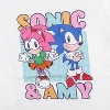 Seven Times Six Sonic The Hedgehog Girls' Amy Rose And Sonic Youth Video Game T-Shirt White - 3 of 4