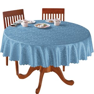 Collections Etc Fancy Scroll Scalloped Edge Festive Tablecloth - 1 of 2