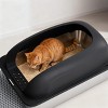 FONTOI Enclosed Stainless Steel Litter Box with High Sides Scoop Mat Large Cat Litter Pan with Lid for Big Cats, Easy Clean, Black 23.6"* 15.7"*11.8" - 2 of 4
