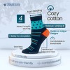 Women's Cotton Diabetic Quarter Patterned Socks - 4 Pack - Shoe Size 5-9 M, 8-12 L - Heart, Stripe, Flower - Black, Blue | 7BIGSTARS KINGDOM - 2 of 4