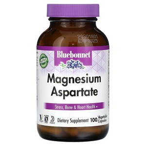 Bluebonnet Nutrition Magnesium Aspartate, 100 Vegetable Capsules (200 mg per Capsule) - 1 of 2