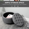 GlasFlength Ottomans and Benches Fabric Storage Footstool Ottoman Button Tufted Footrest with Removable Lid for Living Room, Gray, 24.8"*24.8"*13.8" - 3 of 4
