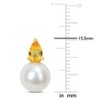 EVERLY JEWELRY | Yellow Plated Sterling Silver 3/4 CT TGW Citrine & 8.5 - 9 MM Cultured Freshwater Pearl Fashion Post Earrings - 2 of 4