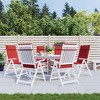 vidaXL Highback Chair Cushions in Bright Red Oxford Water-Resistant Fabric - Set of 6 Suitable for Indoor and Outdoor Furniture - 2 of 4