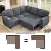 GDFStudio Rafael Modern 81'' 5-Seater Convertible Corduroy Upholstered Storage Sectional Sofa with USB Charging - 4 of 4