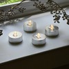 Lumabase 4ct Extra Large Battery Operated Tea Lights with Remote Control Silver - 4 of 4