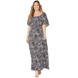 Catherines Women's Plus Size Meadow Crest Maxi Dress - 1 of 4