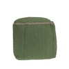 18" Gray and Natural Cotton And Jute Cube Pouf Ottoman - 4 of 4