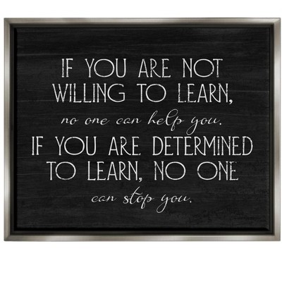 Stupell Industries Determined To Learn MotivationalFloater Canvas Wall Art