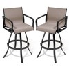 Crestlive Products Swivel Bar Stools Set of 2 Indoor Outdoor Bar Height Chairs with Sunbrella Fabric and Aluminum Frame - 2 of 4