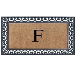 A1HC Natural Rubber & Coir 30x48, Monogrammed Doormat For Outdoor Entrance, Anti-Shed Treated Mat - 1 of 4