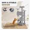 54'' Multi Level Cat Tree Tower with Scratching Posts Condos Ramp and Toys,Indoor Cat Furniture for Climbing Rest and Play - LAOTIES - 4 of 4