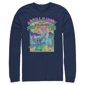 Men's Lilo & Stitch Aloha Hawaii Come Visit the Islands Long Sleeve Shirt - 1 of 4