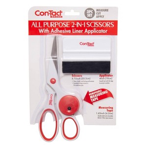 Con-Tact 2-in-1 Scissor/Measuring Tape Combo with Smoothing Tool - 1 of 4