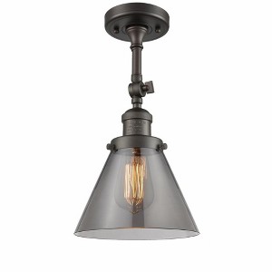 Cone - 1 Light Semi-Flush Mount In Industrial Style-14.5 Inches Tall and 7.75 Inches Wide - 1 of 1
