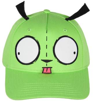 Nickelodeon Invader Zim Adult Gir Face with Ears Snapback Hat for Men and Women Green