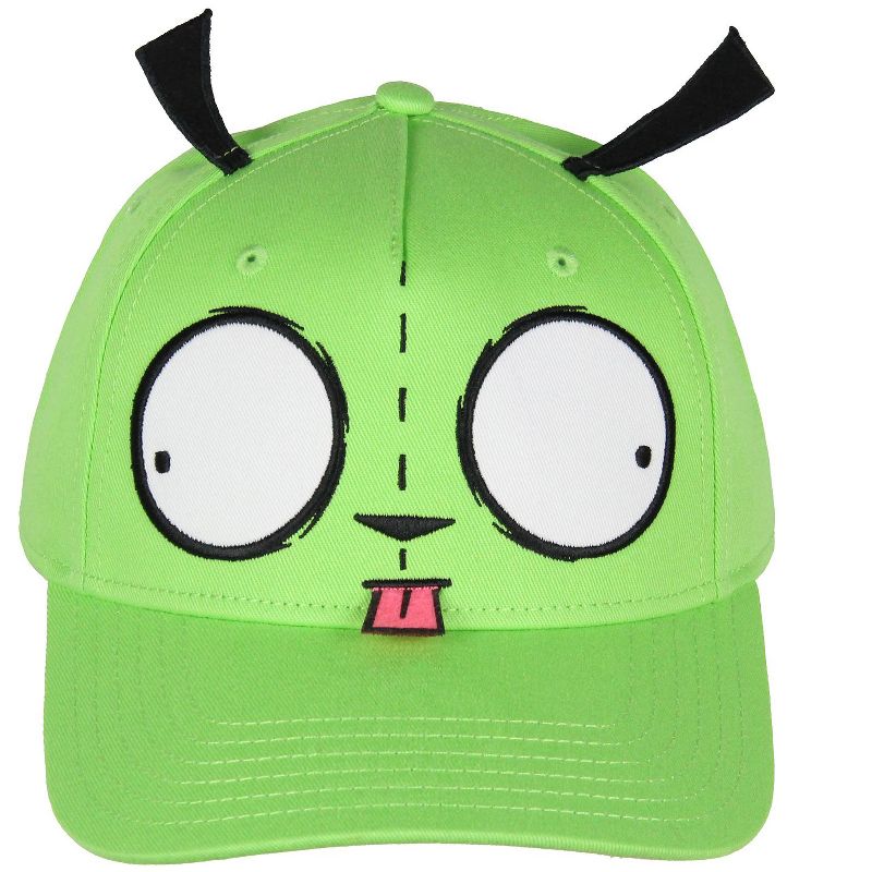 Nickelodeon Invader Zim Adult Gir Face with Ears Snapback Hat for Men and Women Green, 1 of 8