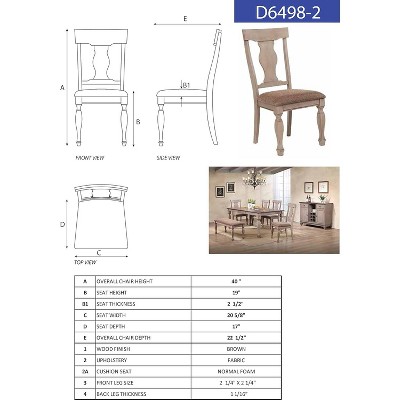 Two-Tone Brown Wood Upholstered Parsons Side Chair Set