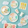Sparkle and Bash 168-Piece Hot Air Balloon Party Decorations for Baby Shower, Birthday Party, Paper Plates, Plastic Cutlery, Cups, and Napkins, Serves - 2 of 4