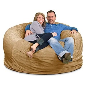Ultimate Sack 6ft Bean Bag Chair, Oversized Comfortable Indoor Floor Lounger, Giant Foam-Filled Furniture for Relaxing, Camel Suede - 1 of 4