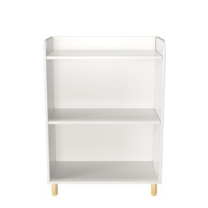 2-in-1 Bookshelf for Toddlers Kids Bookshelves Rack with Toy Storage Organizer Book Unit Storage for Infants Young Children, White - 1 of 4