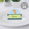 Big Dot of Happiness Baby Boy Teddy Bear - Baby Shower Tent Buffet Card - Table Setting Name Place Cards - Set of 24 - 2 of 4