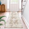2x6 Washable Vintage Medallion Runner Rug, Low-Pile Non-Slip Hallway, Kitchen, Bedroom Carpet Throw, Soft Indoor Floor Runner, Taupe - 2 of 4