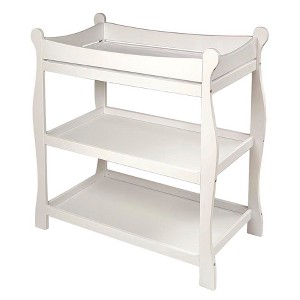 Badger Basket Sleigh Style Changing Table - White Finish - 1 of 2