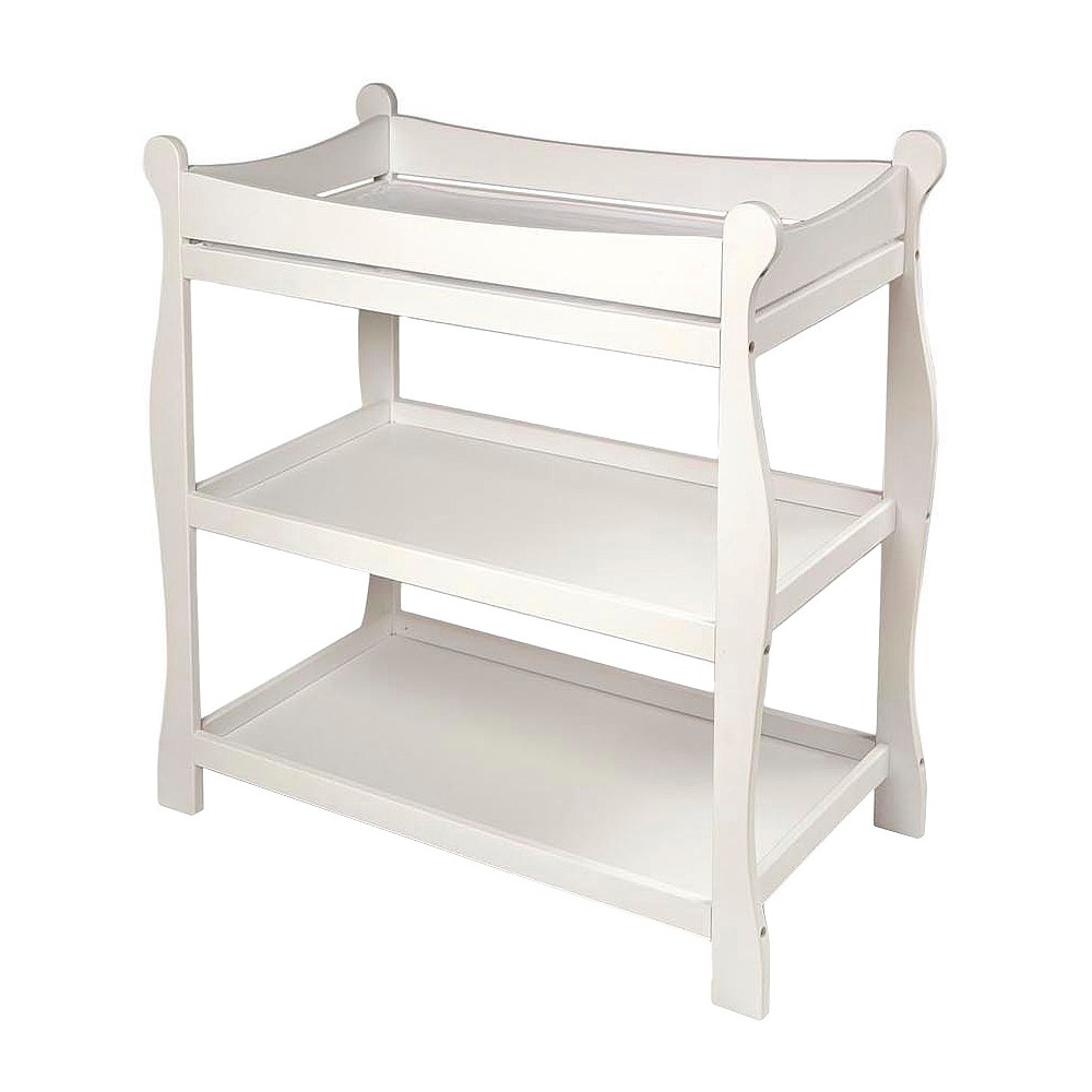 Photos - Changing Table Badger Basket Sleigh Style  - White Finish