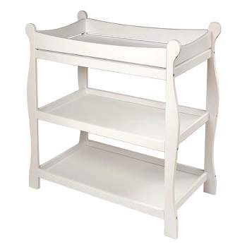 Badger Basket Sleigh Style Changing Table - White Finish