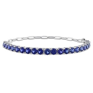 EVERLY JEWELRY | Sterling Silver 6 CT TGW Blue Cubic Zirconia Bracelet, 7.5 inch - 1 of 4