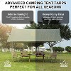 10.5x9.2ft Waterproof Camping Tarp Awning with 2 Poles, Outdoor Hammock Tent Sun Shelter for Outdoor Adventures, Beach, Camping, Hiking, Green - 4 of 4