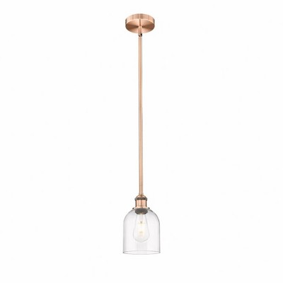 Bella - 1 Light Stem Hung Mini Pendant In Industrial Style-9 Inches Tall and 5.5 Inches Wide