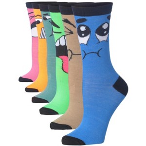 Tipi Toe Women's 6 Pack Colorful Cute Monster Mashup Patterned Lightweight Crew Socks - 1 of 4